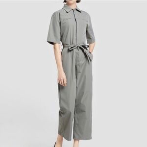 Lattelier Women’s Boiler Utility Jumpsuit in Gray Green Size Medium